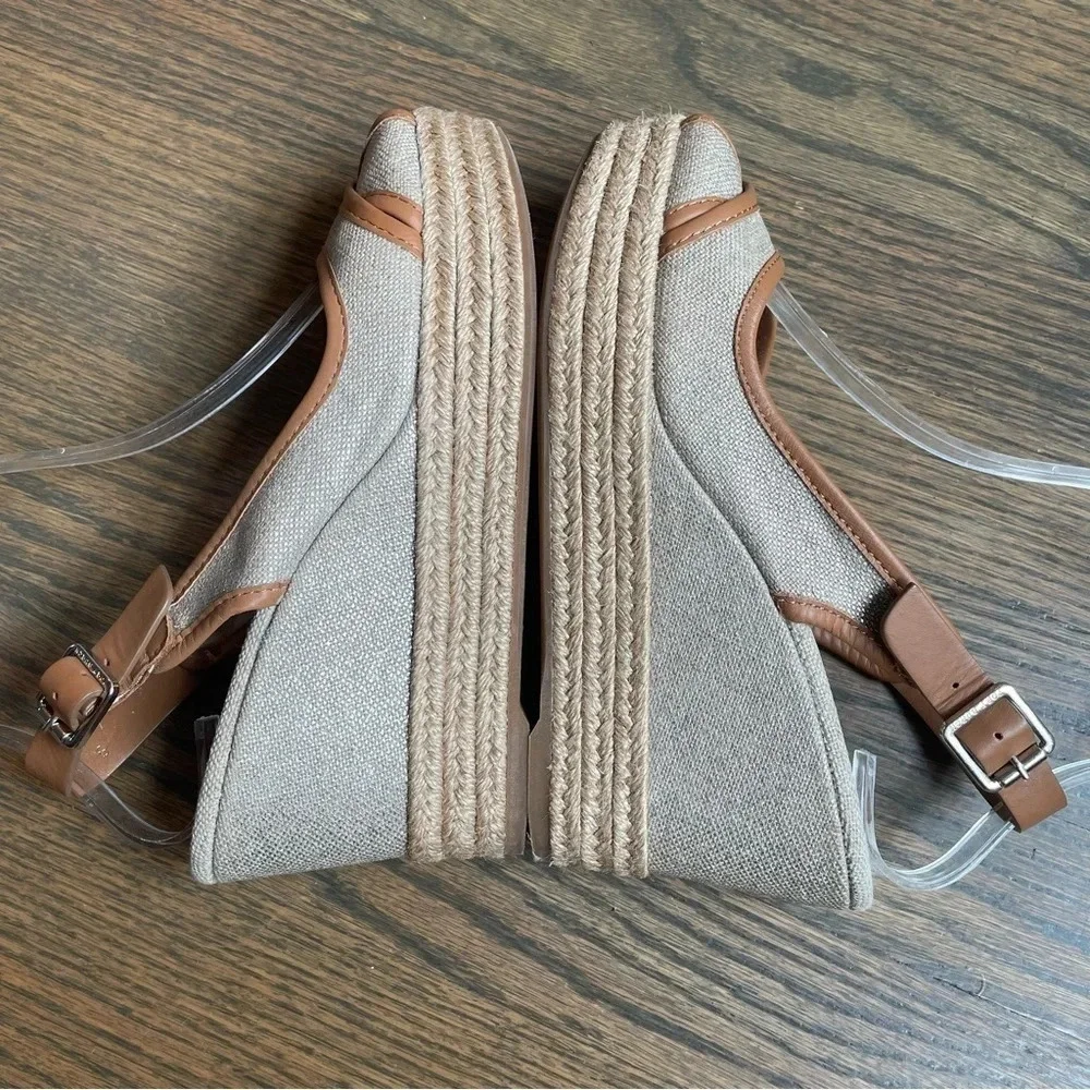 Tory Burch Majorca Peep-Toe Wedge, Royal Tan 36